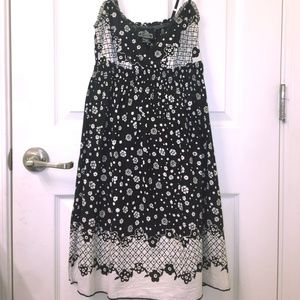 Angie Black/Cream Floral Dress